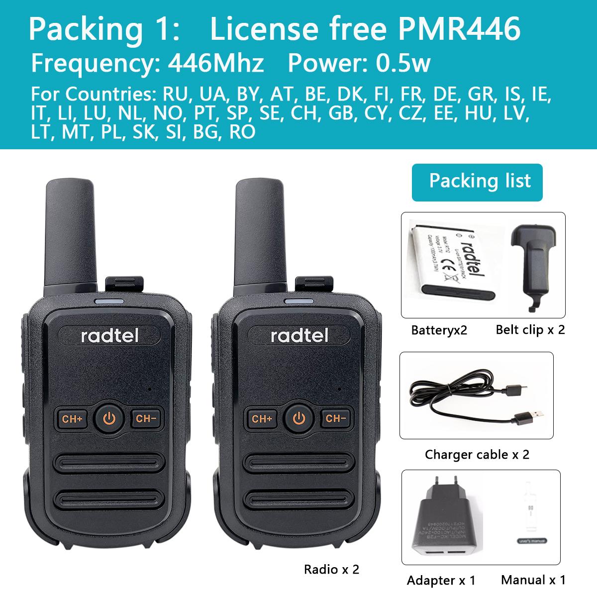Mini Walkie Talkie Radtel RT12 Hordozható Kétirányú Rádió PMR FRS Rádió Comunicador Hosszú Hatótávolságú Gyerek Walkie-Talkie Szállodai Üzleti Használatra