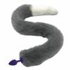 80Cm Long Grey White Fox Tail Cosplay Anal Butt Plug  Pet Play Butt Plug Tails