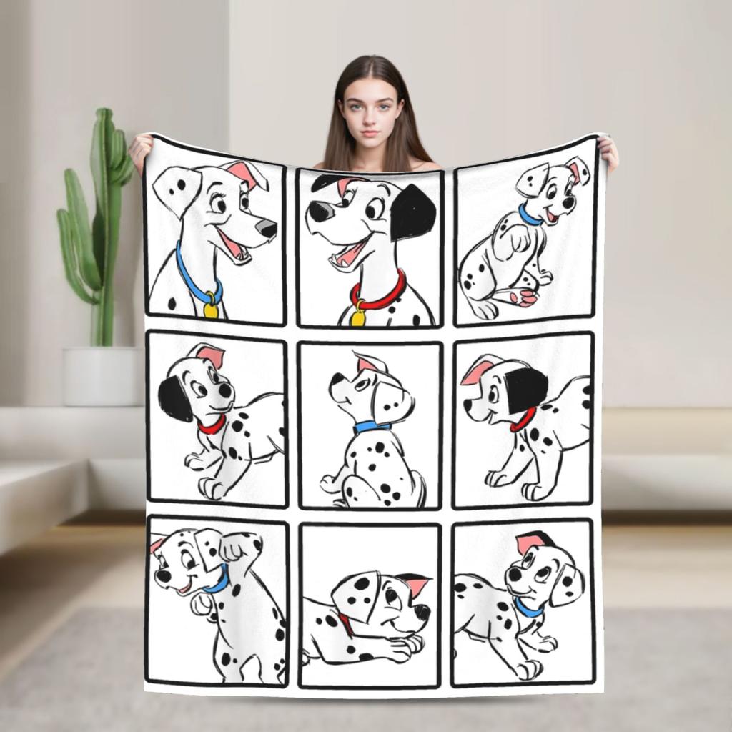 101 Dalmatians Cute DOG Pattern Blanket Anime Wool Vintage Warm Throw Blankets for Home Restaurant  Winter
