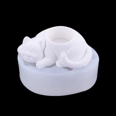Moule Pot de Fleurs Succulentes Chat Cartoon Décoration Plâtre Chat Maison Moule Plateau de Rangement Moule Décoration Bonsaï Créative Moule Pâtisserie Bonbons