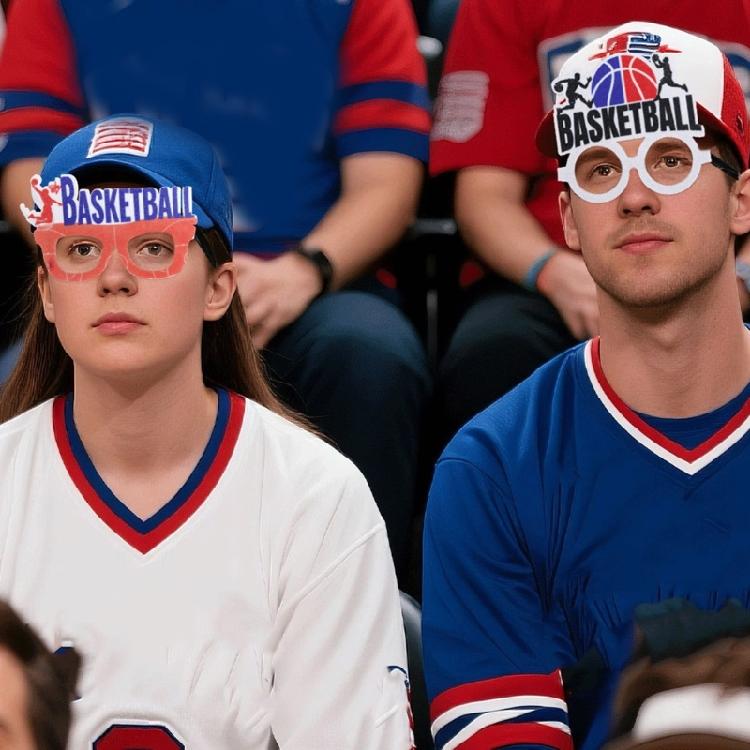 Plastic Basketball Eyeglass Basketball Glasses Frame Photo Booth Props Basketball Game Eyeglass Eyewear Gifts Women Men