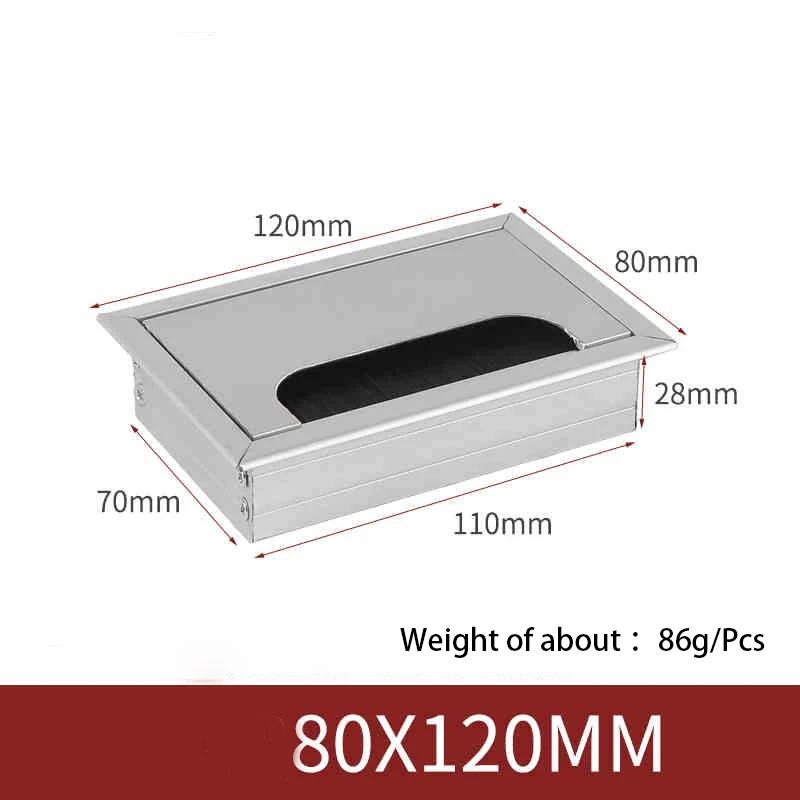 1Pcs Length 80mm-1000mm Aluminum Alloy Hole Cover Furniture Office Ventilation Hole Plug Desktop Hardware Black/Silver