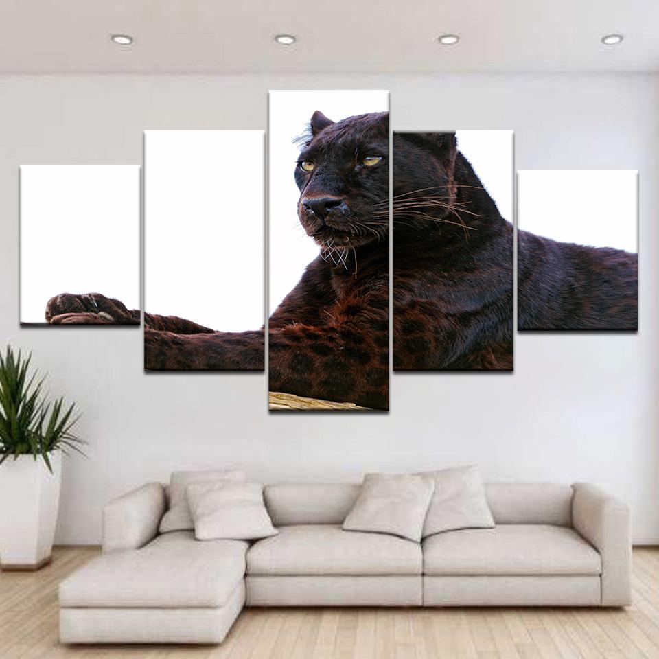 

The leopard animal art painting 5 Panel/piece HD Print modern art painting wall posters Canvas For home living room decoration 20x35 20x45 20x55cm