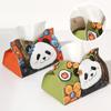 Panda Car Tissue Box Desktop Table Napkin Holder Case Storage Box Desktop PU Leather Tissue Container Bathroom Home Decortion