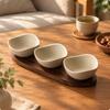 Ceramic Snack Tray Textured Rounded Square Dish Compact Speckled Pottery Bowl for