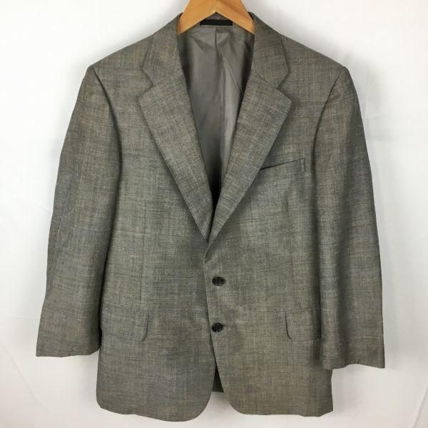 

80s-90s Vintage Burberrys Linen Blend Tailored Jacket Size 170AB5 M Gray Men’s