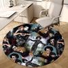 1pc Edward Scissorhands Collage Round Carpet, Made of Polyester,Perfect for Decorating Office Chairs, Living Rooms Fplt032