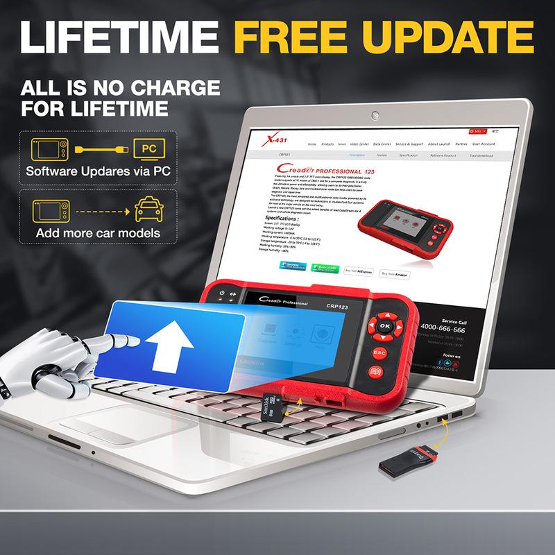 [Clearance sale] LAUNCH X431 CRP123 CRP123 E OBD2 Scanner ABS/SRS/Transmission/Engine Systems Diagnose Tool Lifetime Free Update