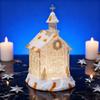 Christmas House Night Light Plastic Church Cottage Decor with LED Glow Decorative Holiday Lighting for Indoor Outdoor Holiday Display