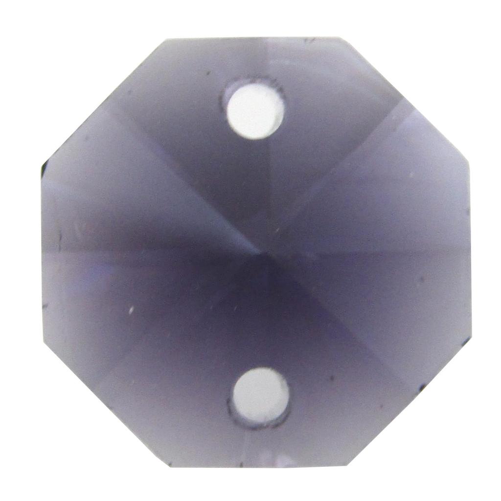 [KKD] Two-Hole Octagonal Crystal Glass Beads, 14mm, Handmade Suncatcher Materials, Colorful Craft Accessories (Violet)