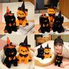 Halloween Magical Black Cat Plush Toy Party Decor Childrens Soft Doll Gift Cat