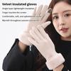 Luvas Quentes de Camurça Outono Inverno Mais Veludo Espessado Pelúcia Decorativa Punho Luvas Outdoor À Prova de Frio Touchscreen Ciclismo Esqui