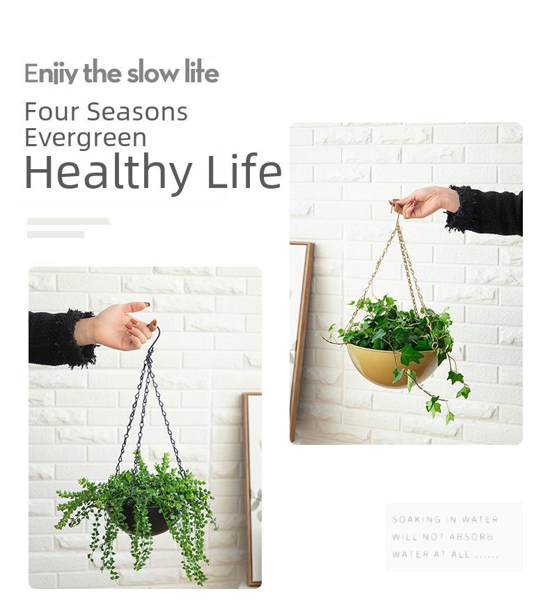 Iron Hanging Flower Pot for Hydroponic and Succulent Plants, European Garden Decoration