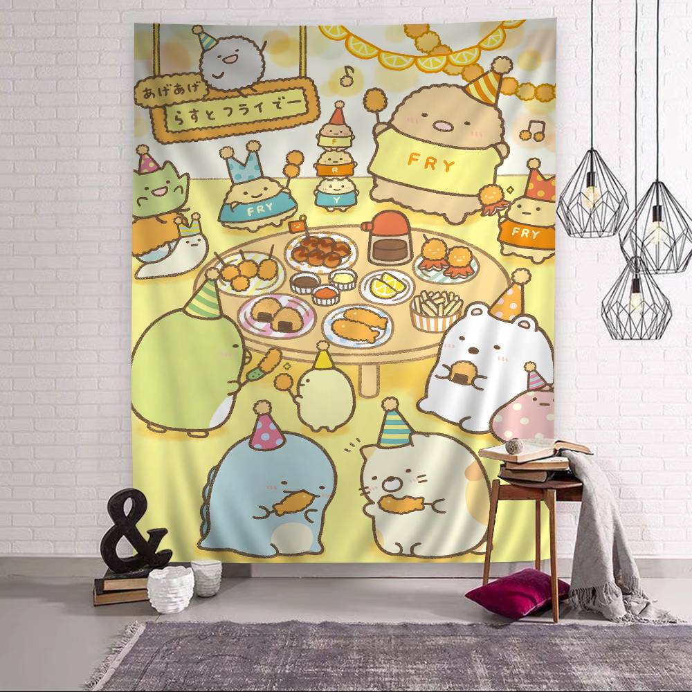 

Japan Anime Sumikko Gurashi Wall Tapestry Hanging Tarot Hippie Wall Rugs Dorm Wall Hanging Sheets 74x94cm(29x37in)