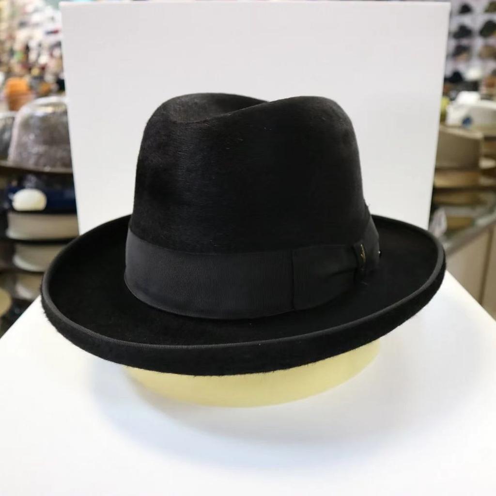 Shangxin Cross-Border Hot-Selling Wool Hat, Bow Webbing Decorative Felt Hat, Fashionable Pure Wool Top Hat