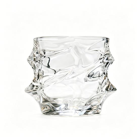 

Стакан для виски Storm с текстурой волны 320 мл, тумблер для крепких напитков, коктейлей на основе бурбона, без свинца, стакан для напитков со льдом, элегантный подарок для домашнего бара 1pc