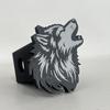Wolf Head Trailer Hitch Cover for 2" Receivers Howling Wolf Trailer Hitch Tube Cover Dust-Proof Square Mouth Hitch Receiver Cap for Truck Car