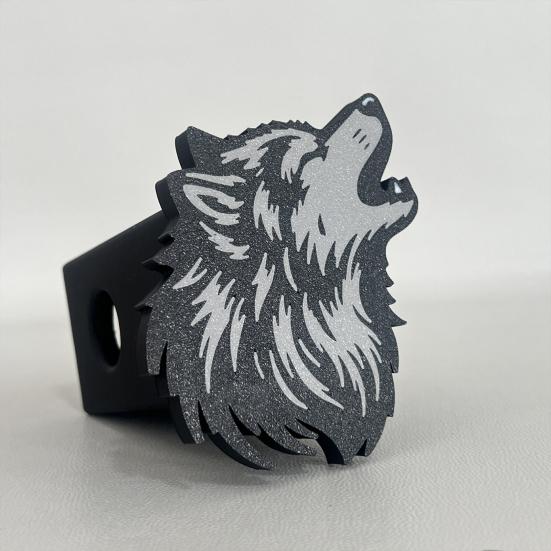 Wolf Head Trailer Hitch Cover for 2" Receivers Howling Wolf Trailer Hitch Tube Cover Dust-Proof Square Mouth Hitch Receiver Cap for Truck Car