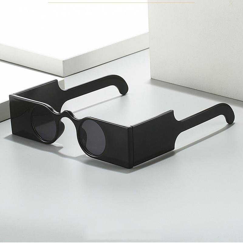 Vintage Unique Square Sunglasses Women For Men Sun Glasses Punk Luxury Brand Designer Hip Hop Small Round Lens Wide Leg Shades