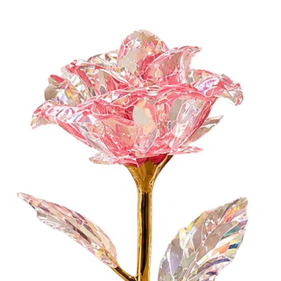 Colorful Rainbow Artificial Rose Flower, Faux Crystal Forever Preserved Flower, Eternal Rose Gifts for Grandma Daughter Wife Girlfriend