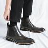 Fashion High Quality Chelsea Boots Leather Party Oxford Men Shoes Dress Shoes Men Yuppie Formal Boots For Men Classic Brogue Social Shoe