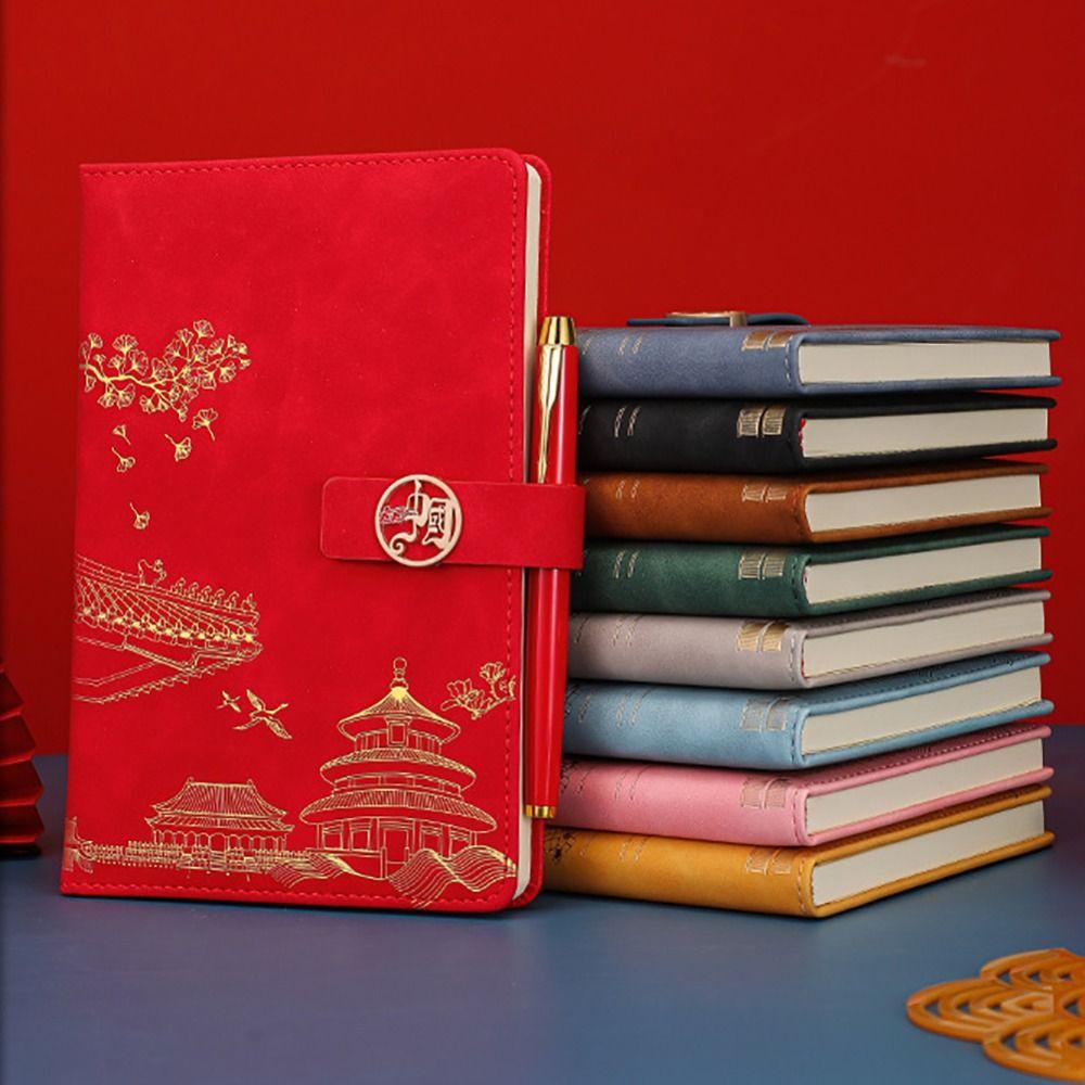 Enclosed Buckle Journal Notebook Chinese Style Planner Notebook Trendy A5 Notebook  Office
