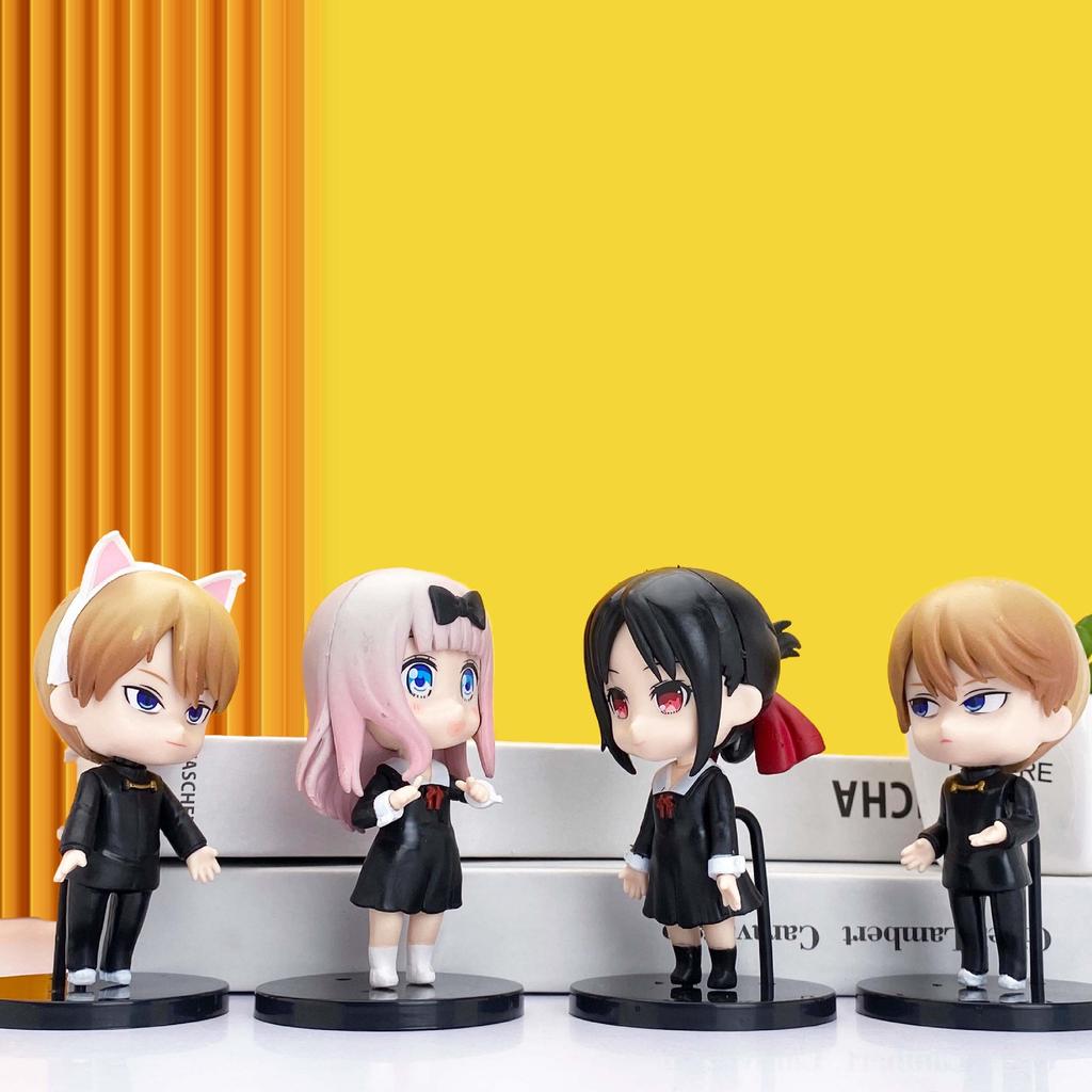 4Pcs Anime Figure Kaguya-sama: Love Is War Shinomiya Kaguya Student Uniform Dress Model PVC Kawaii Girl Desktop Decoration