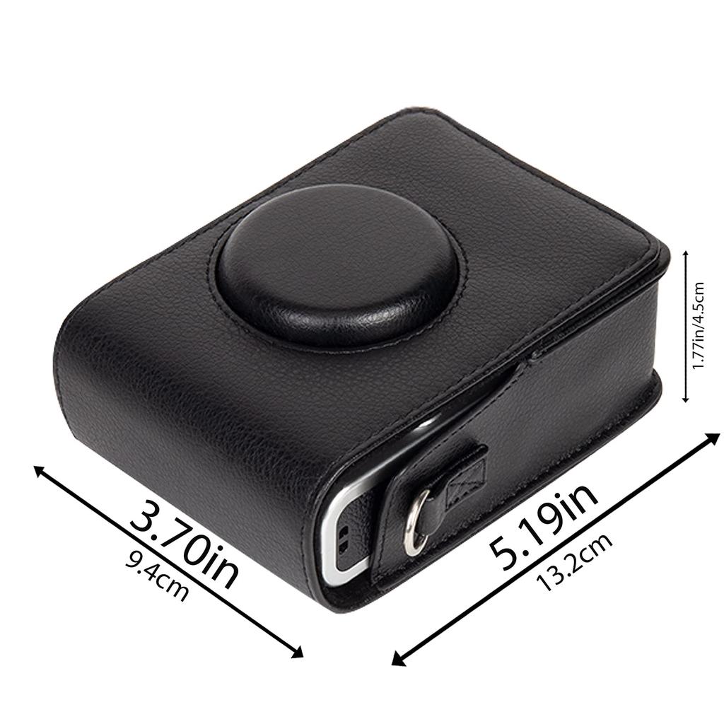Khanka Black Leather Case Compatible Fujifilm Instax Evo Hybrid Instant Camera Instax Mini Evo INS MINI
