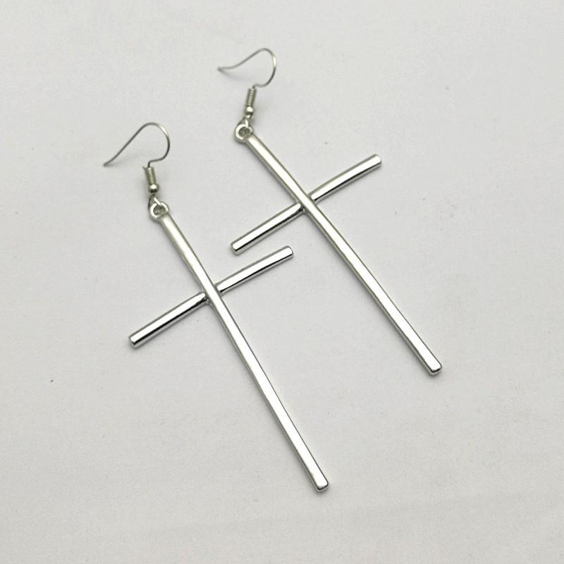 New Vintage Big Cross Long Earrings for Women Simple Cross Drop Earrings Jewelry Party Wedding Birthday Bijoux Gift
