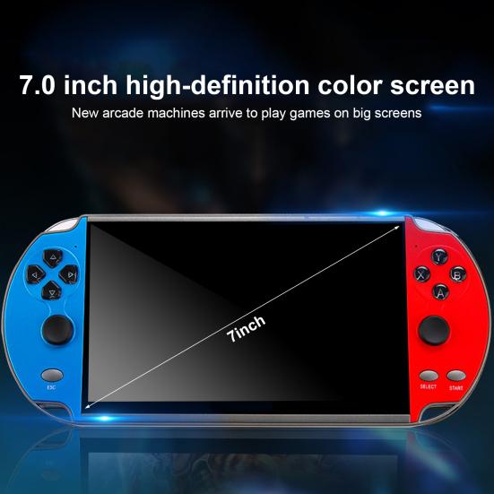 1 Set 7.0-inch X12Plus Game Player 16G RAM Longer Battery Life Dual Rocker Interactive Toy Large Screen Retro Video Game Console for Teens
