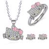 1Pc/Pair Kawaii Anime Cartoon Series Necklace Earrings Ring For Woman Girls Cute Creative Cat Jewelry Accessories