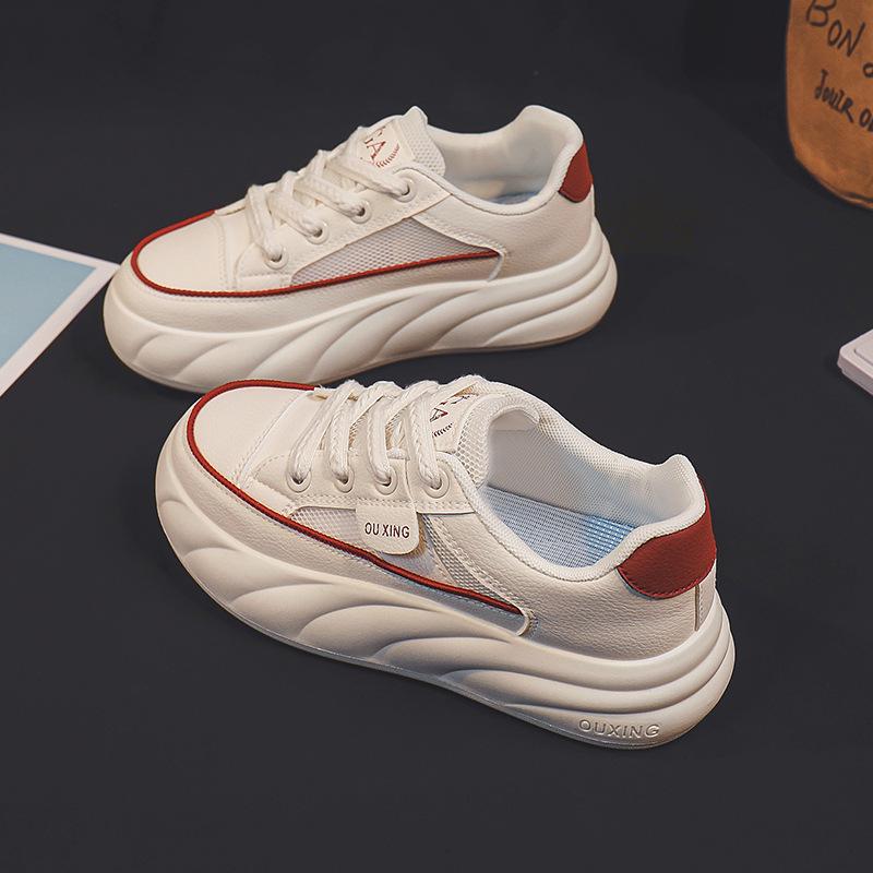 

Туфли с толстой подошвой, женские туфли, новые универсальные летние дышащие повседневные кроссовки, женские белые туфли, обувь для скейтбординга 40