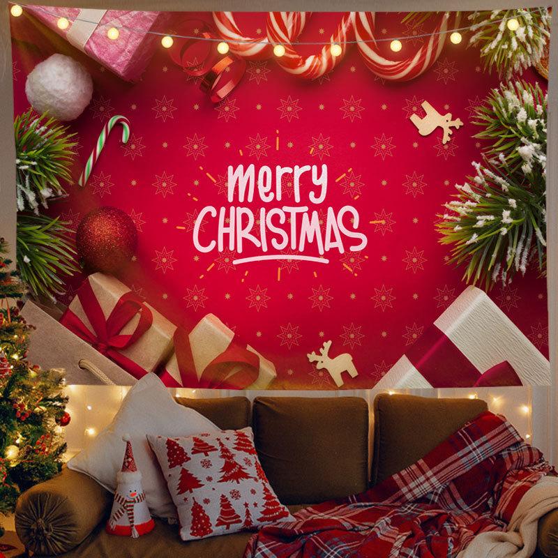 Santa Sleigh Decoration Tapestry Christmas Party Background Decoration Tapestry Family Christmas Party Living Room Bedroom Decor