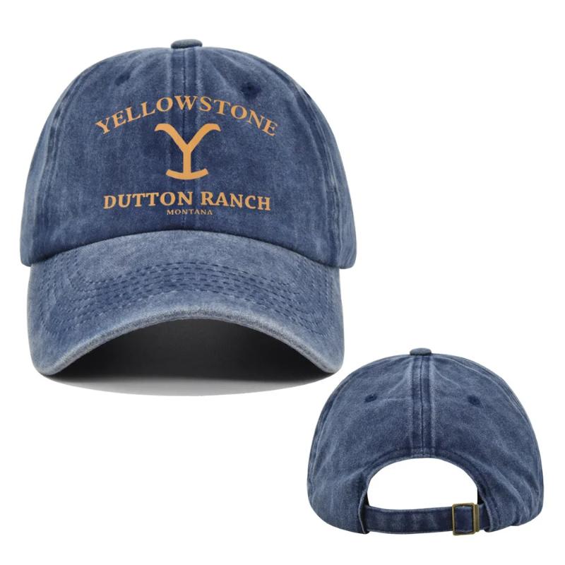 2025 New Yellowstone Dutton Ranch Baseball Cap Vintage Washed Sports Hat Distressed UV Protection Hat Unisex Snapback Hat Visors