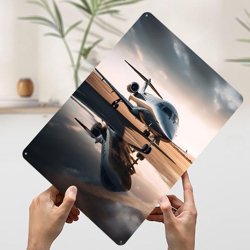 Private Jet Travel Tinplate Poster Custom Wall Art Vintage Metal Signs Retro Tin Plaque for Desk Decor Bedroom Decorations House