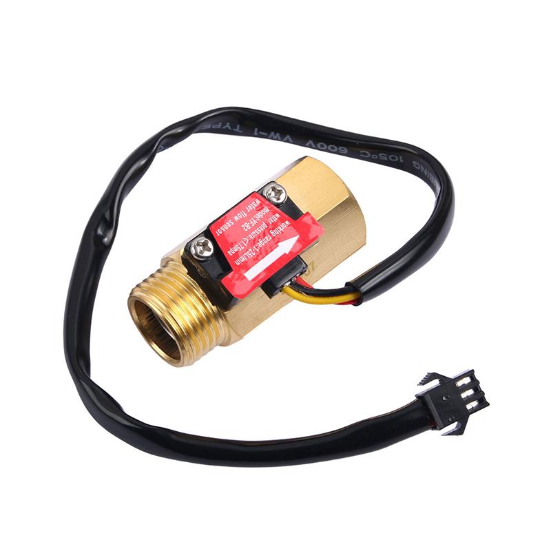 Brass Water Flow Sensor Hall Effect Flow Meter Liquid Flow Rate Sensor Brass Flow Switch Digital Monitoring Detector