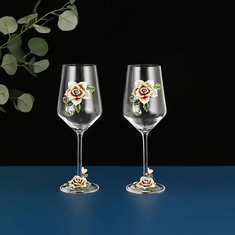 Creative Enamel Wine Glass Cup Mug Glasses for Champagne Flutes Original Cocktail Glasses Luxury Glass Cups Wineglass Spirit Set