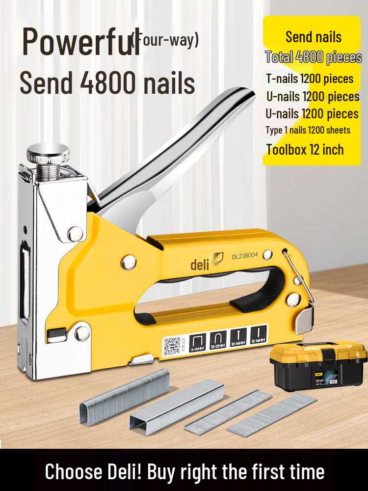 Deli Manual Staple & Air Nail Gun for Woodworking