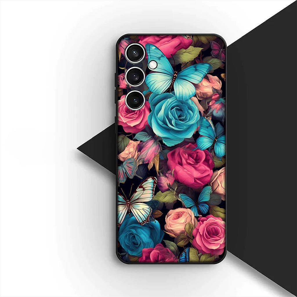 Cover for Xiaomi Redmi Note 12 11 10 A3 Pro 10A 10C 12C Note12 5G 4G Casing Silicone Phone Case Poppy Flower Bloom Rose