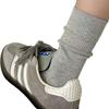 Korean Style Women's Mid-Calf Double-Needle Cotton Ballet Socks for Spring & Autumn