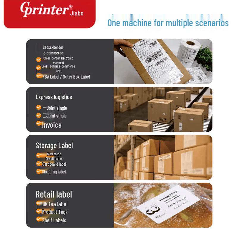 Gprinter GP-1324D Thermal Label Printer CN plug (adapter included)