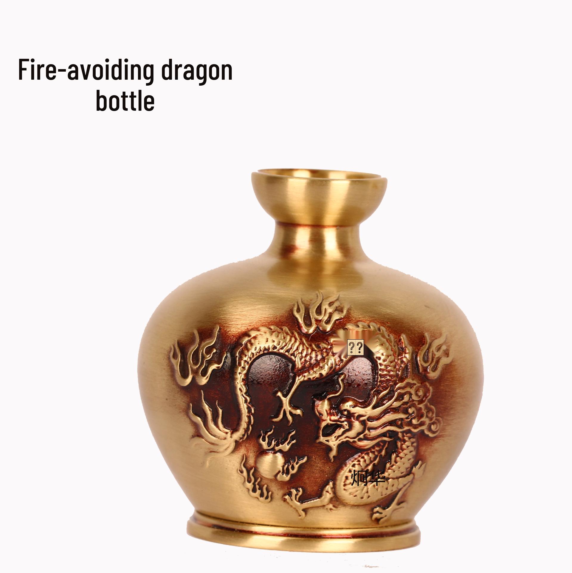 Brass Fireproof Dragon Kitchen Jar: Handcrafted Ornament
