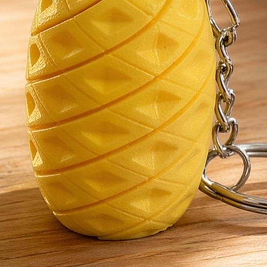 3D Printed Pineapple Keychain, Fruit Shaped Keyring Pendant, Small Pineapple Purse Bag Charm for Backpack, Handbag