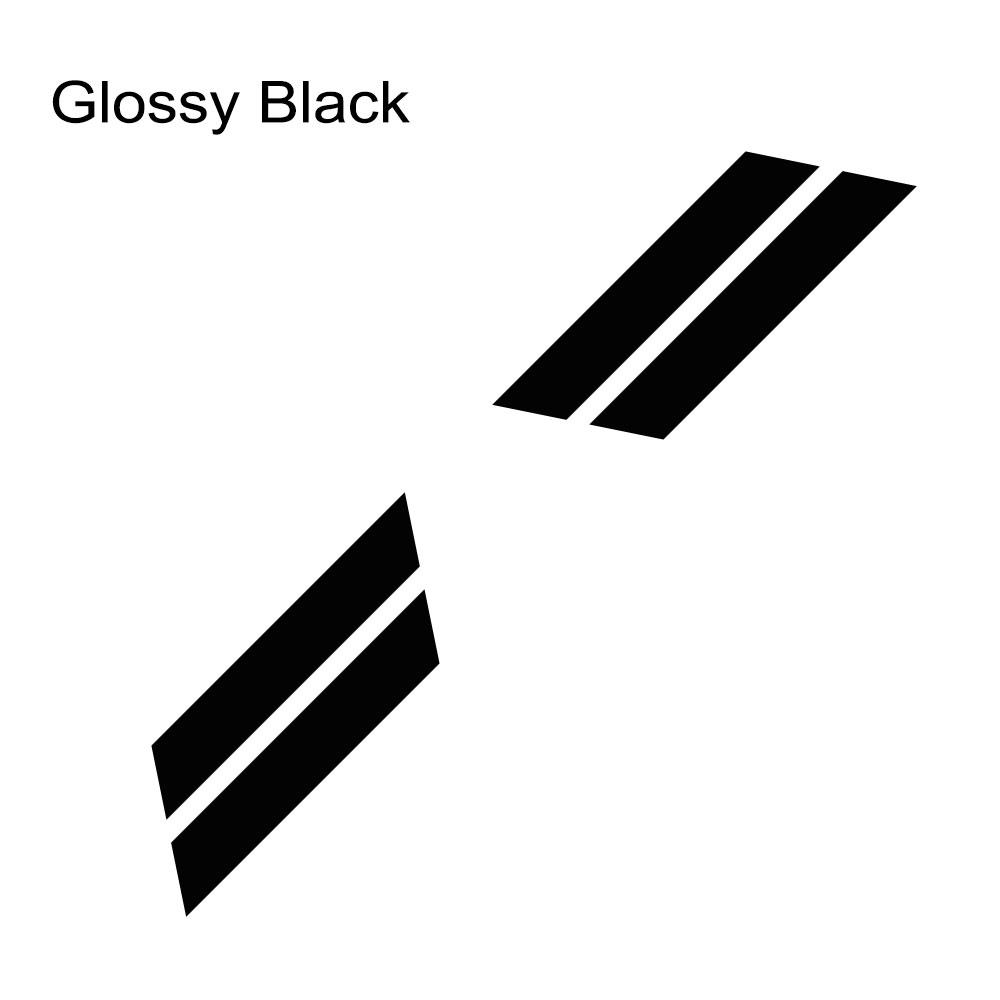 Car Double Bar Hood Fender Hash Mark Side For Ford Mustang GT500 GT350 GT Auto Graphics Stripes Sport Vinyl Decor Decal Kit