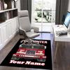 1PC Custom Name Firefighter Gear Theme Floor Mat Ideal for Living Room, Game Rooms, Office, Bedroom, Office Floor Mat , Floor Mats for Home