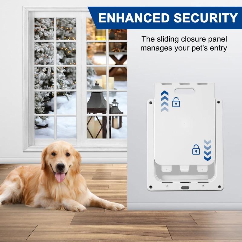 Porte pour Animaux Améliorée pour Grands Chiens Portillon Robuste en PVC Golden Retriever Berger Allemand Rottweiler Usage Intérieur Extérieur