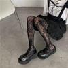Vintage Lace Fishnet Stockings - Floral Knit, Sheer White Pantyhose