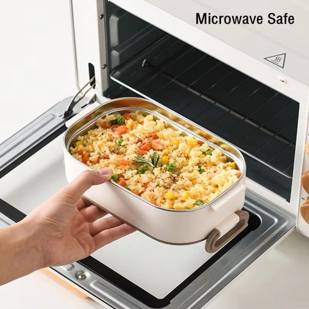 Large Capacity Thermal Lunch Box With Fold Spoon Food Storage Containers  Office Picnic