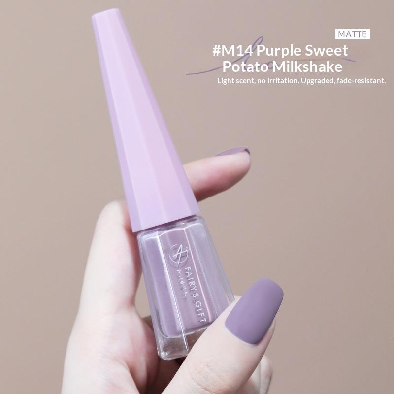 Water-based, Non-peelable, No-bake, Long-lasting, Waterproof, Non-fading, Matte, Frosted, Elegant Nail Polish.