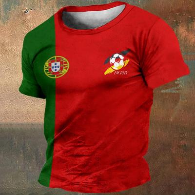 Vintage T-Shirt für Herren mit deutscher Flagge und grafischem Aufdruck, kurzärmelig, O-Ausschnitt, übergroße Herrenbekleidung, Tops für draußen und auf der Straße